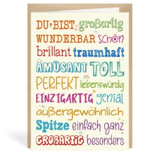 MEJOSER Motivationskarte - Du bist toll! Geschenk für Frauen und Freundinnen zum Geburtstag