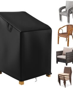 Gartenstühle Schutzhülle für Stapelstühle – wasserdicht, 420D Oxford – Abdeckung 70×70×85/125 cm