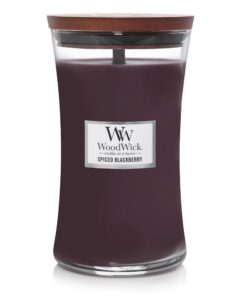 WoodWick Hourglass große Duftkerze für Heimwerker mit PlusWick Innovation und geruchskonstantem Spiced Blackberry