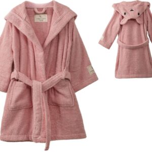 PandaHome Kinderbademantel 100% Baumwoll Bademäntel mit Kapuze für Jungen und Mädchen Schnelltrocknend 400 g/m²