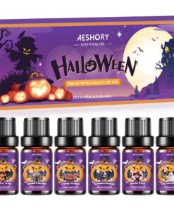 AESHORY Halloween Ätherische Öle Set 6 x 10ML - Süßes oder Saures, Zombiegarten und Gruseliger Karneval - Geschenkset fü