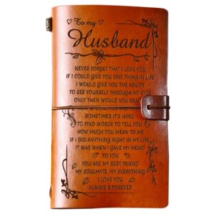 PRSTENLY Leder-Tagebuch für den Ehemann - Geschenke zum Vatertag, 140 Seiten, Valentinstag, Jahrestag, Geburtstag, Hochz