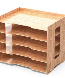 Stapelbarer A4 Papierablage Holz Büro Organisation