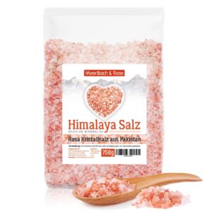 Himalaya Salz - grobes rosa Kristallsalz aus Punjab Pakistan - Badesalz für Entspannung und Pflege, 750g, 2-4mm Körnung