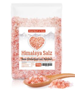 Himalaya Salz - grobes rosa Kristallsalz aus Punjab Pakistan - Badesalz für Entspannung und Pflege, 750g, 2-4mm Körnung