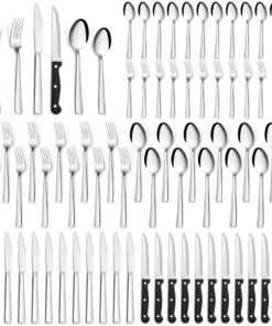 **12 Person BESTECK SET, Bastwe 72-teiliges Edelstahl BESTECK mit Spülmaschinenfestigkeit für Restaurant und Hochzeitst