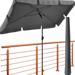 4smile Sonnenschirm Balkon UV50+ Anthrazit - Sonnenschutz für Balkon SET