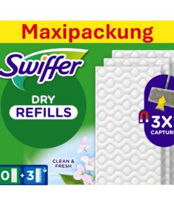 Swiffer Bodenwischer Nachfüllpackung - 90 Trockene Und 3 Feuchte Bodentücher, Ideal für Haushalte mit Familien,OLA für A
