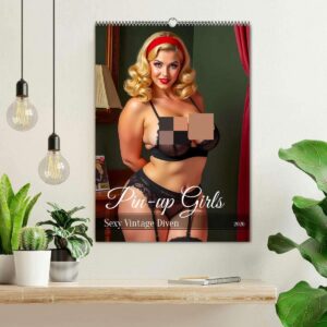 Pin-up Girls Sexy Vintage Diven CALVENDO Monatskalender - FREIZÜGIG DIN A2 HOCH
