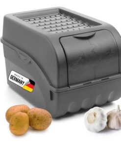 Novaliv Anthrazit Grau Kartoffel Aufbewahrungsbox Mittel 5L Zwiebelbox Gemüsebox Stapelbar Frischhaltedose