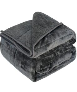 Sherpa-Gewichtsdecke 6,8 kg für Erwachsene – flauschig, waschbar, warm für Queen-Size-Bett im Winter