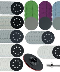 JASFLY 71 Stück Schleifpapier 125mm Klett Set für 8 Loch Exzenterschleifer - Nass-Trocken-vs-Körnung 60/150/240/400/800/