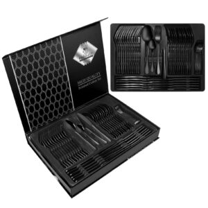Premium Edelstahl Besteckset 48tlg 12 Personen - Spülmaschinenfest, Hochglanzpolitur - Modernes Design Premium Edelstahl