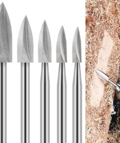 Holzschnitzwerkzeug Dremel Zubehör 5 Stück HSS Gravierwerkzeug 3mm Schaft | Holz Fräser Set für Dremel 5 Stück HSS 3mm