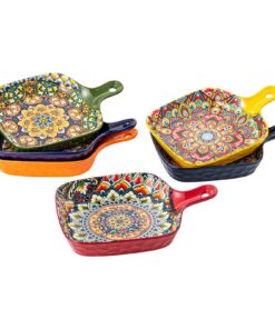Henten Home Snackschalen 6er-Set 500ml - Bunte Bohemian Style mit Handgriff für Snacks & Dips