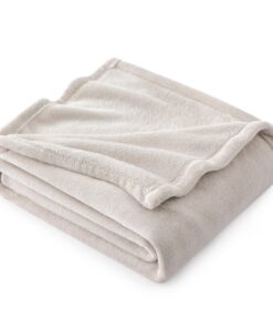 BEDSURE Wohndecke Warm Winter Weich, Sofadecke XL 150x200cm - Flauschig Fleecedecke Beige OEKO-TEX STANDARD 100