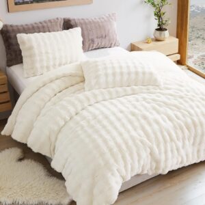 Bedbay Weißes Plüsch-Bettwäsche-Set, flauschig, ultraweich, perfekt für Baby und Kleinkinder, zur Nachtschlafenszeit und