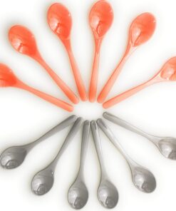 Kerafactum bunte Kunststofflöffel 12 Stück für Teelöffel und Kaffeelöffel | 2 Farben | Praktisch und schön-designiert