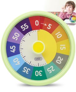 Kinder Visueller Timer 60 Minuten Countdown Grün Schule Zeitmanagement Tool Batteriebetriebен Erdig Tragbar