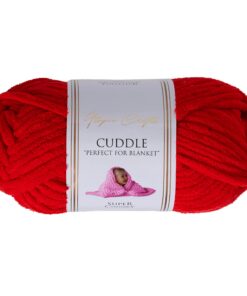 Utopia Crafts Cuddle Super Chunky Chenille Garn Rot für Anfänger, Maschinenwäsche, 100 g Knäuel, 60 m Flauschiges, Dicke