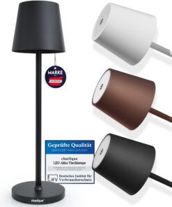 Dinner Light 38 cm Premium Akku Tischleuchte kabellos - warmes Licht für indoor und outdoor