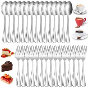 Kuchengabel Und Kaffeelöffel Set, Edelstahl Löffel Und Gabeln Für Party Und Hochzeiten, Restaurant-Gäste, Speisetafel, 1