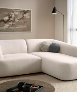 DOMO. Collection Ansina Ecksofa Creme - L-Formige Couch mit Taschenfederkern und organischer Form