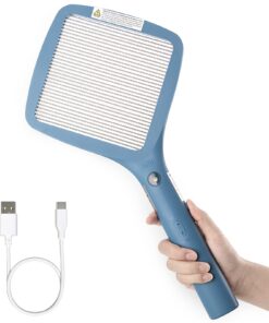 Mafiti Elektrische Fliegenklatsche Extra Stark 3000V - USB Wiederaufladbar und LED-Beleuchtung für Inneneinrichtung und