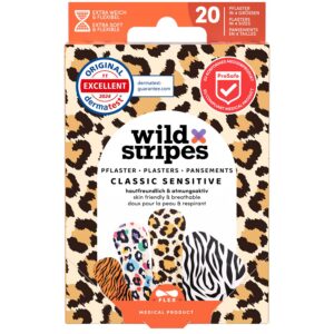 Wild Stripes Wundpflaster Set I Hautfreundlich und Atmungsaktiv I 24h Schutz I 20 Stück Wild Stripes Fingerpflaster Se
