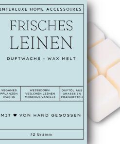 Interluxe Fresh Linen Waxmelt für Duftlampe | Interluxe 100% pflanzlich Waxmelt Duftwachs für Aromalampe | Interluxe Du