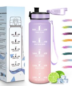 HoneyHolly Trinkflasche 1L mit Zeitmarkierung - Auslaufsichere Wasserflasche für Fitnessstudio & Outdoor
