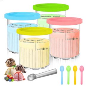 4 Stück BEHÄLTNER für Ninja Creami Deluxe Pints, 680 ml, BPA-frei, Spülmaschinenfest - Ideal für Geschenke und Praktisch