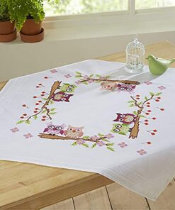 KAMACA Verliebtes Eulenpaar Stickpackung MD 80x80 cm für Erwachsene