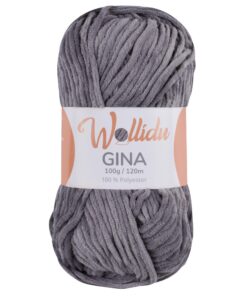 **Wollidu Gina Chenille Garn - Stricken Häkeln - Grau - 100g/120m - OEKO-TEX** | **Gina Chenille Garn 100g/120m - Grau