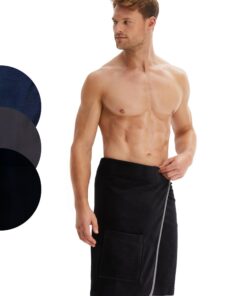Morgenstern Saunakilt Herren 100% Baumwolle Frottee Oeko-TEX 60x146 cm mit Tasche