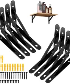 8 Stücke 150x95mm Regalhalterungen für Schwerlast Montage auf Wand und Wandecke | 90 Grad Regalträger Metall für Wandwi