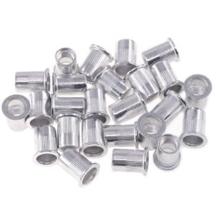 Keadic Aluminium metrische Nietmuttern Flachkopf Gewindeeinsatz Muttern - M3 M4 M5 M6 M8 M10 (Metrisch) - Sortiment Kit