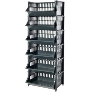 ARTECSIS erweiterbares Stapelregal schwarz I 110 cm hoch I 6 Körbe