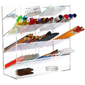 OMISTAR Acryl-Marker-Organizer für Schreibtisch, großer Stifthalter, transparent für Kunstbedarf und Schreibtischorganis