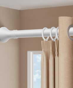 Gardinenstange ohne Bohren – ausziehbare Klemmstange aus Edelstahl, 410–500 cm (Weiß)