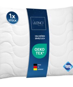 LILENO HOME 80x80 Kopfkissen – 95°C waschbar, Oeko-Tex & Made in DE – Haptik schmeichelnd & aromafrei für einen erholsam