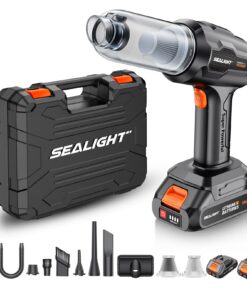 SEALIGHT 21000Pa Akku Handstaubsauger, Superstarke Saugkraft für Auto, Haus und Büro (Schwarz)