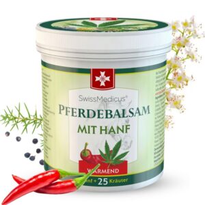 Pferdebalsam mit Hanf - Wärmende Wirkung für Muskeln & Gelenke - Ideal für Sportler - 25 natürliche Extrakten - Alltägli