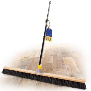Novaliv Großer Saalbesen 100 cm mit Stiel und Borsten Haarmischung für Haushalte mit großen Fluren im Sommerartenmix
