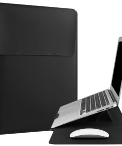 ZOENHWA 16 Zoll Wasserabweisende Laptop Hülle für MacBook Pro / Surface Laptop 3, Schwarz - Verstellbarer Ständer, 16''