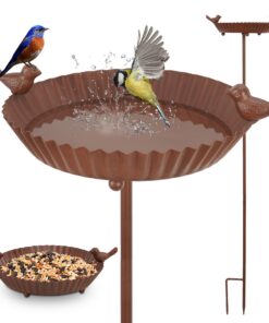 GHIAKQYT Frostsichere Vogeltränke - 122cm x ∅24 cm Stehend oder auf Gartenstab, Winterfutterstation für Wildvögel