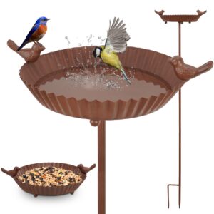 GHIAKQYT Frostsichere Vogeltränke - 122cm x ∅24 cm Stehend oder auf Gartenstab, Winterfutterstation für Wildvögel