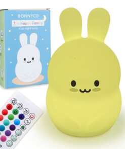 BONNYCO Kinder Nachtlicht mit Fernbedienung und Berührungssensor | Timer-Funktion, 16 Farben, Silikon BPA-Frei