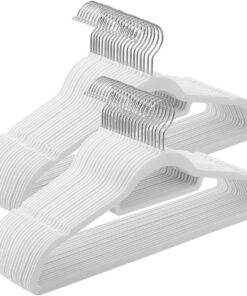 SONGMICS Kleiderbügel Samt, 360° drehbarer Haken, Platzsparend für Kleider, Global Recycled Standard CRF020W02