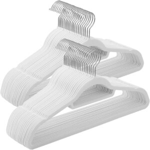 SONGMICS Kleiderbügel Samt, 360° drehbarer Haken, Platzsparend für Kleider, Global Recycled Standard CRF020W02